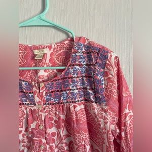 J. Crew embroidered bohemian top